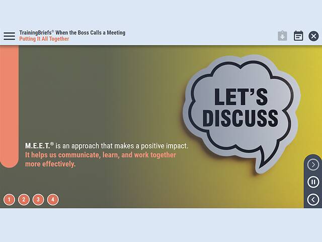 TrainingBriefs® When the Boss Calls a Meeting